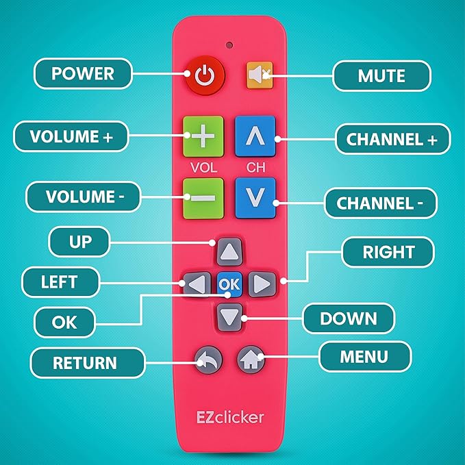 EZclicker Plus Big Button Universal TV Remote Simple Easy to Use, Works - Image 4