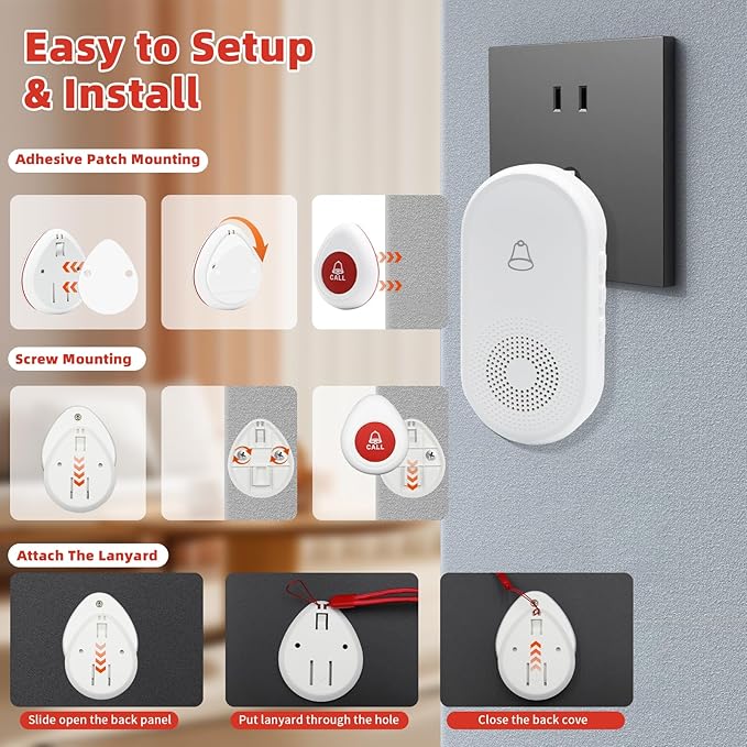 Wireless Caregiver Pager SOS Call Button - Image 7