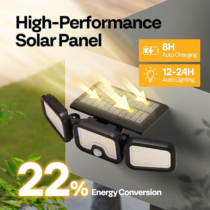 VIVOHOME Solar Flood Lights Outdoor, 256 LED 2500LM Motion Sensor Lights - Image 4