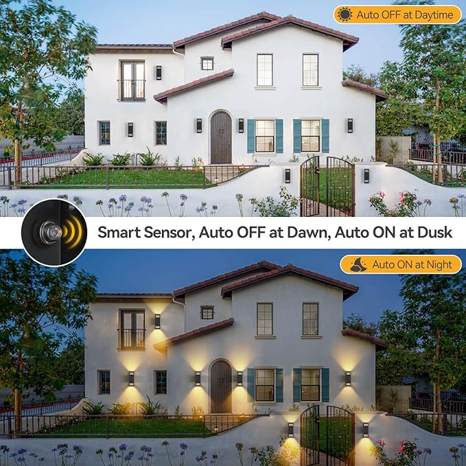 Zinola Outdoor Smart Wall Lights 2 Pack, Aluminum Exterior Lighting Fixtures - Image 3