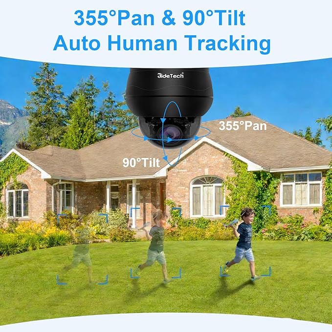 JideTech 10X Hybrid Zoom 4K 8MP Outdoor PTZ IP PoE Dome Camera Indoor, Auto - Image 3