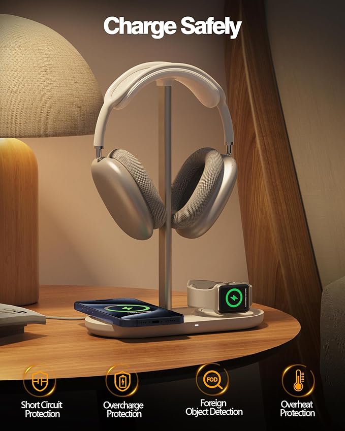 Universal Headphone Stand, Magnetic Wireless Charger - Image 4