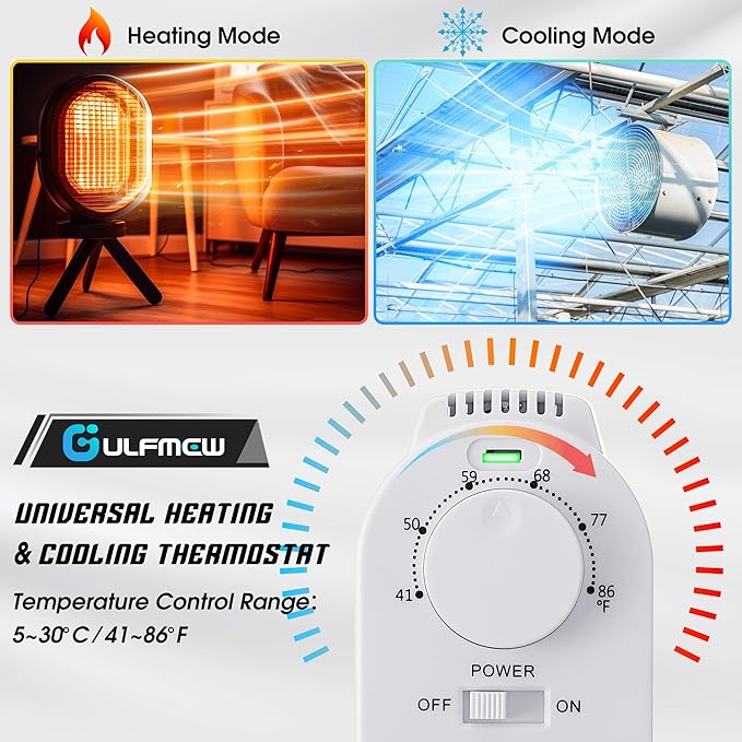 2 Pcs Plug in Thermostat for Heater, Thermostat Plug Outlet - Image 4