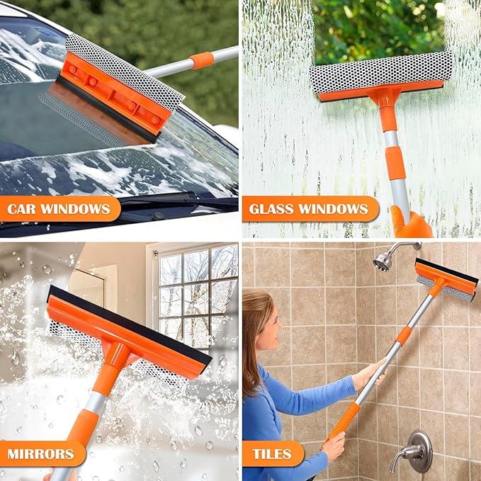 ARTIPOLY Squeegee for Window | 2-in-1 Window Cleaner Sponge and Soft Rubber - Image 7