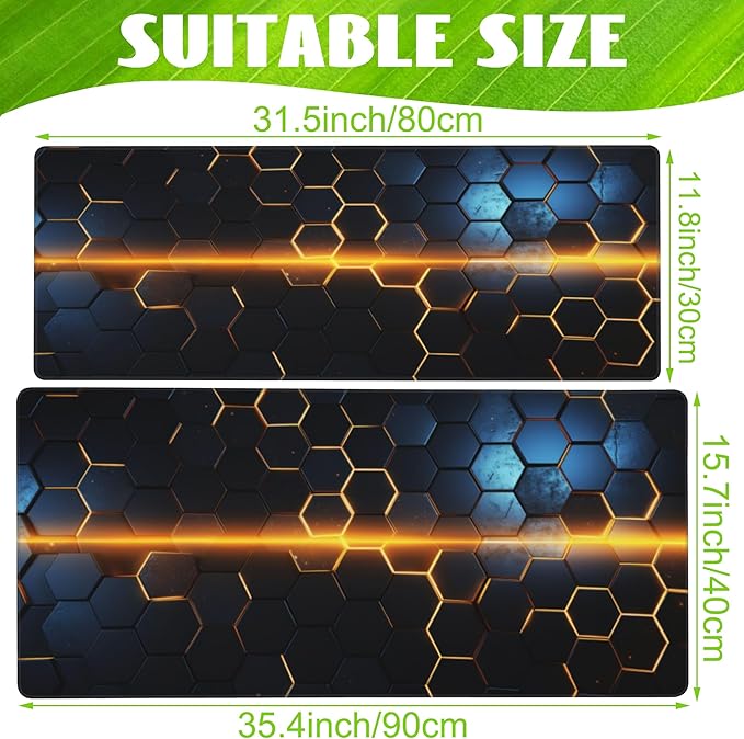 Eflxamz Large Gaming Mouse Pad, Honeycomb Technology Desk Pad, Extended - Image 2