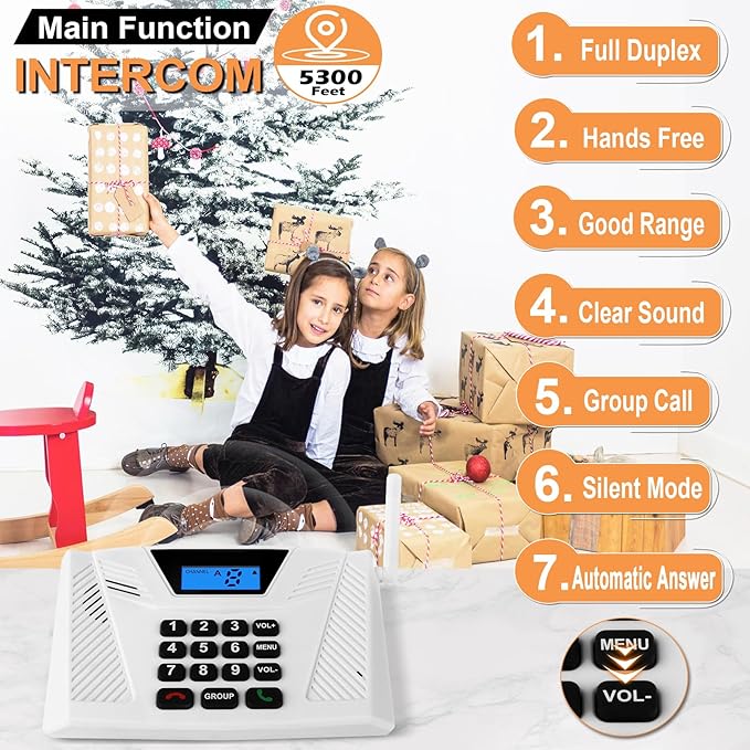 Intercoms Wireless for Home, Hands Free Intercom Upgrade, Full Duplex Two Way - Image 2