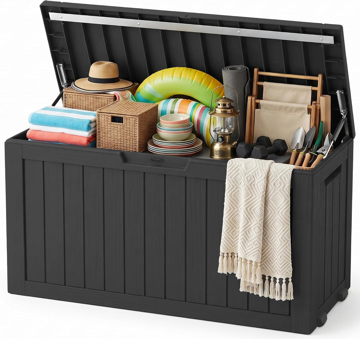 outdoor storage box,140 gallon lockable deck box with, main product view