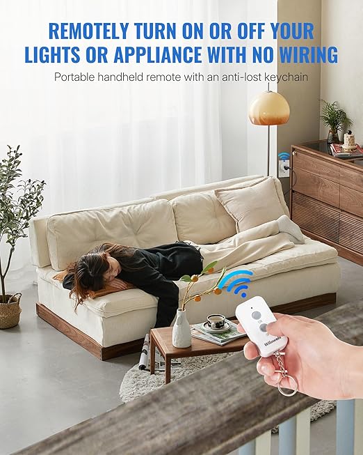 Remote Control Outlet Plug, WILAWELS Wireless Remote On Off Switch - Image 2
