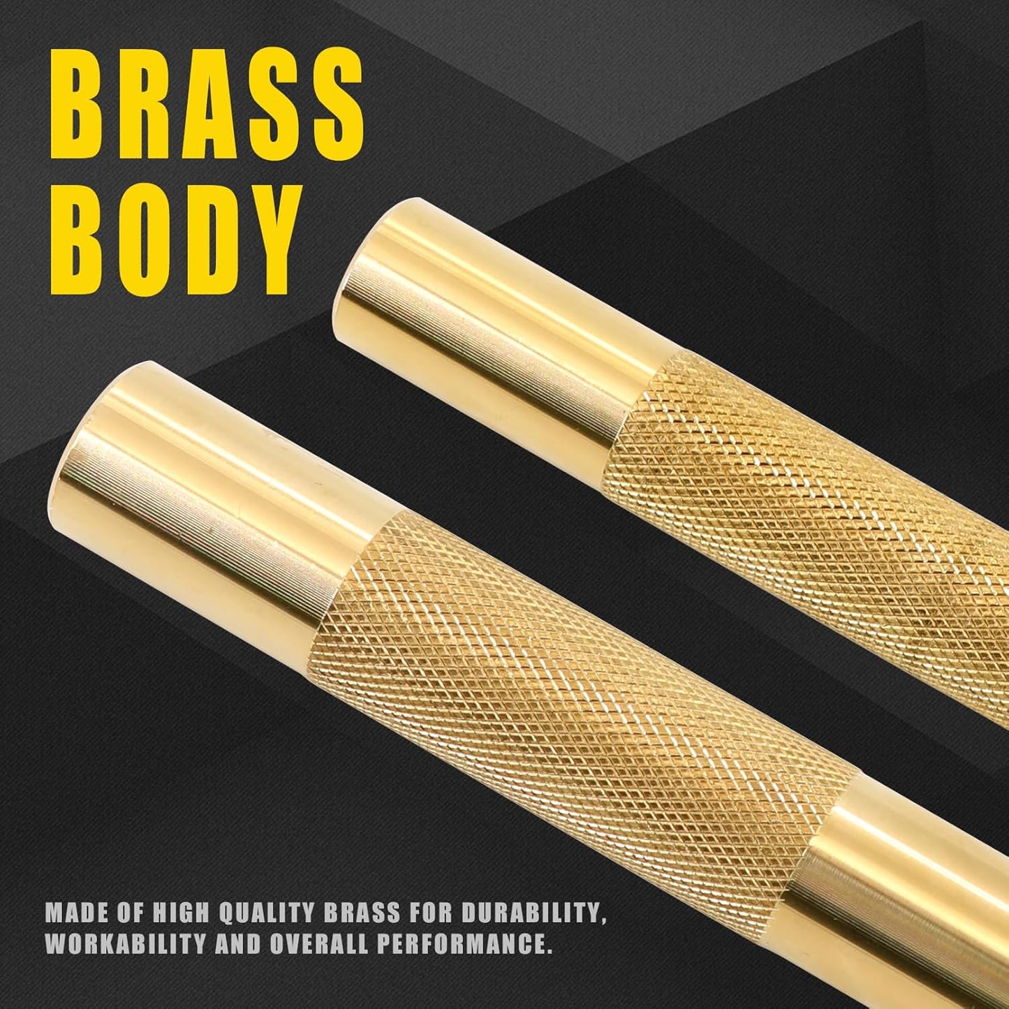 2 Pcs Brass Drift Pin Punch Set Hand Tool Punches 3/8in to 5/8in, 3/4in Mechanic’s Non-Marring Chisel Punches
