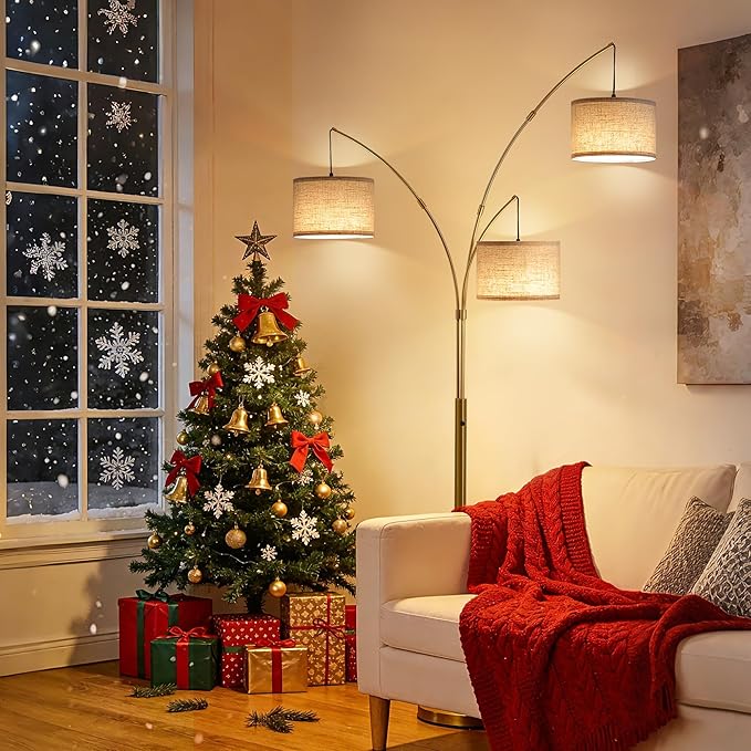 Fansdrick Gold Floor Lamps for Living Room, Super Bright Arc Floor Lamp - Image 3