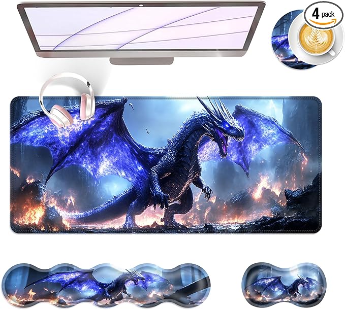 BFUKVOU Large Keyboard Mouse Pad Set, Extended Mouse Pad+Keyboard Wrist Rest by Unknown