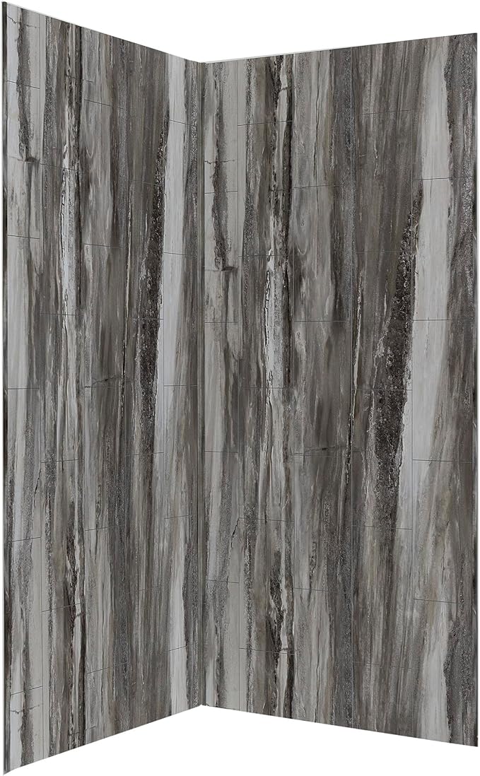 Palisade 78in x 36in x 36in Waterproof Vinyl Corner Shower Surround Kit by PalisadeWallTilesandPlanks