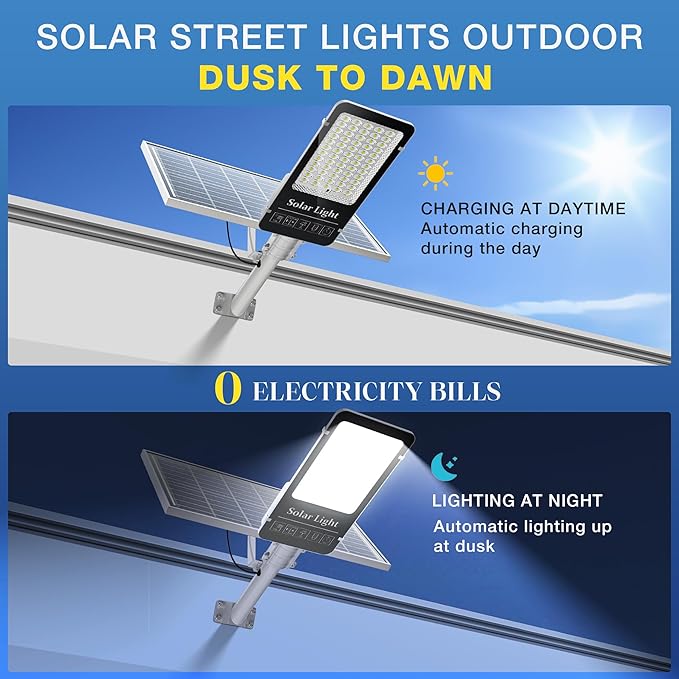 OKPRO 10000W Solar Street Light, Super Bright LED Beads Solar Lights Outdoor - Image 4