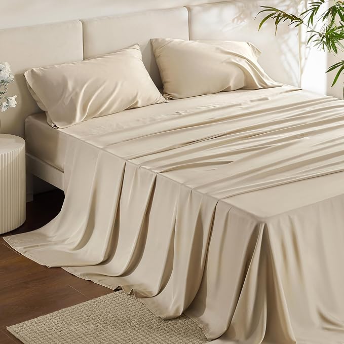 Bedsure Full Size Bed Sheets, Cooling Sheets, Rayon Derived from Bamboo - Image 2