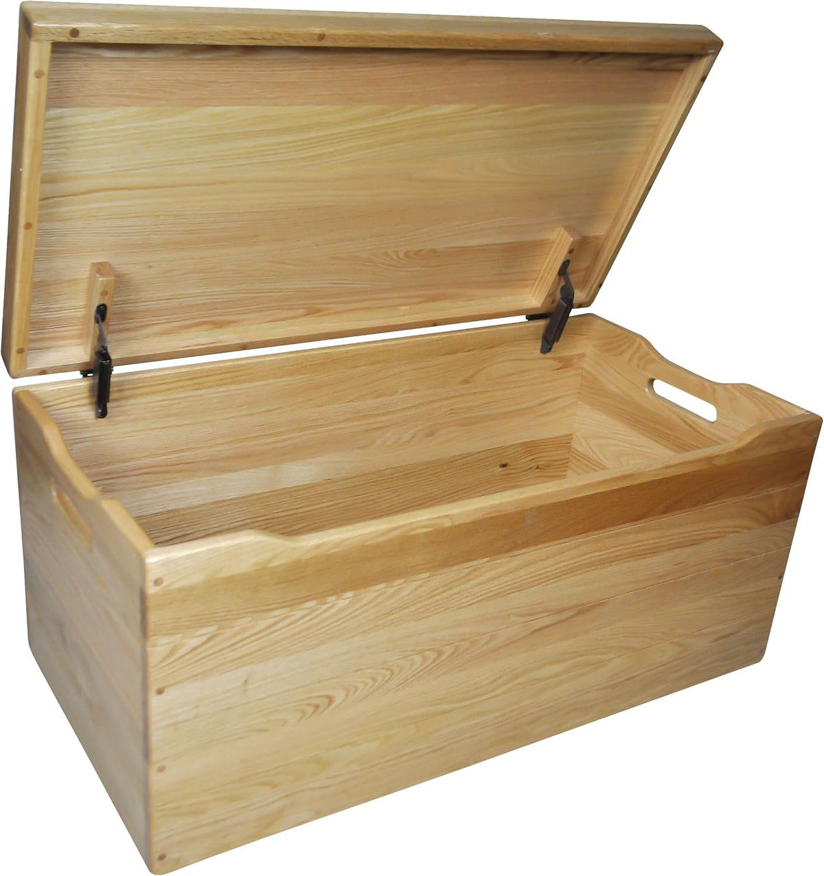 amish made wooden storage chest trunk box with, main product view