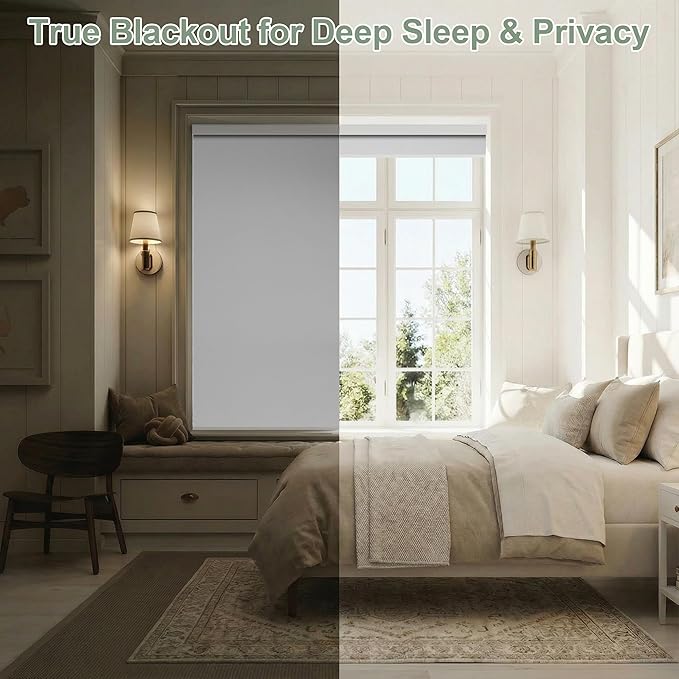 ZSHINE Motorized Blackout Window Blinds Customize Width Remote Control Wireless - Image 7
