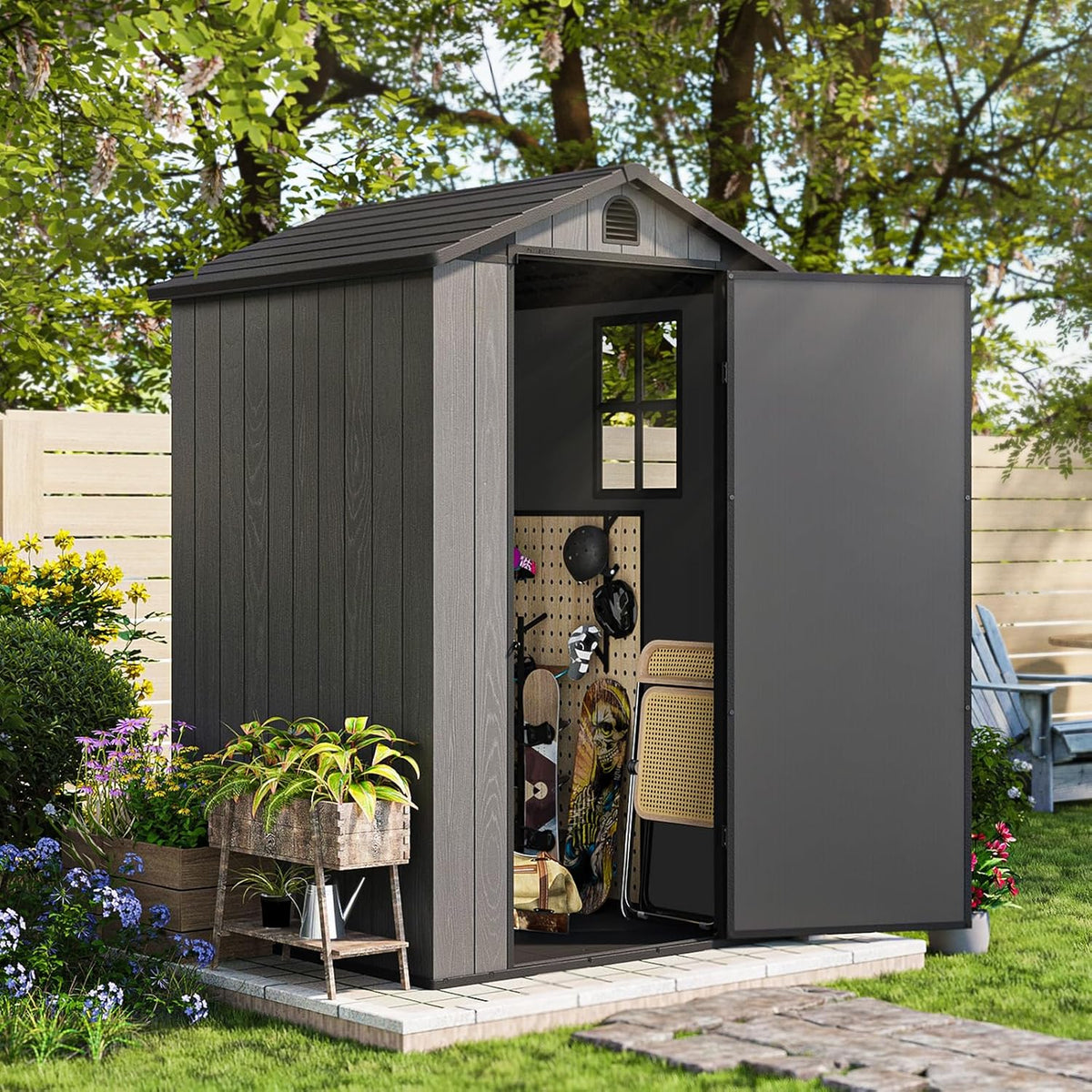 patiowell 4 x 4 ft plastic outdoor storage, main product view