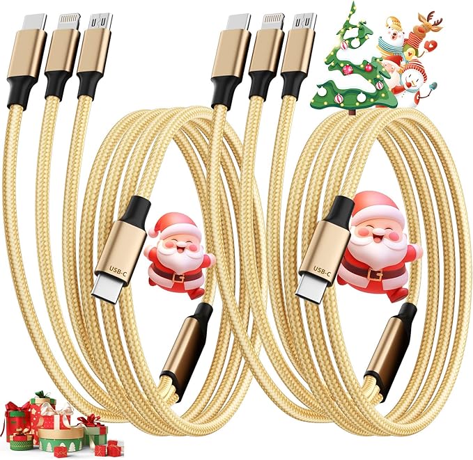 IDISON USB C Multi Charging Cable, 3 in 1 Charging Cable Nylon Braided USB-C by IDISON