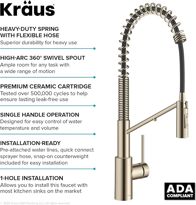 KRAUS Oletto 2-in-1 Commercial Style Pull-Down Single Handle Water Filter - Image 16