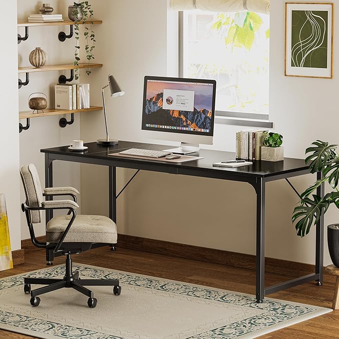 Huuger Computer Desk, 70 Inch Office Desk, Gaming Desk - Image 7
