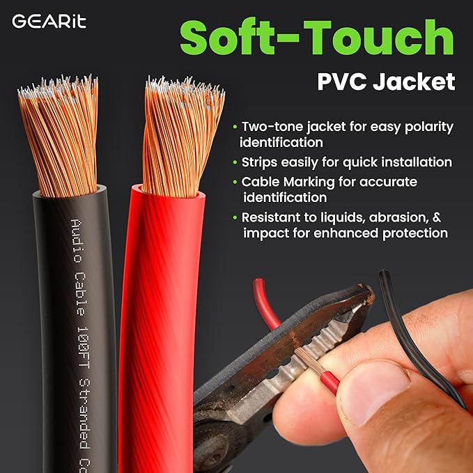 GEARit Pro Series 16AWG Speaker Wire, 16 Gauge Speaker Wire Cable Great Use - Image 2