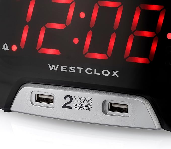 Westclox Large 1.4” Red LED Digital FM Clock Radio - Image 5
