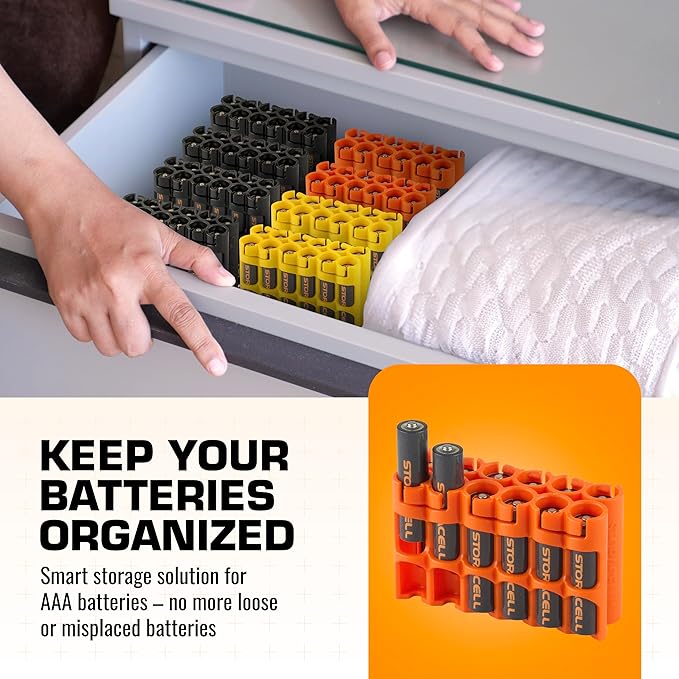 Storacell by Powerpax AAA Battery Storage Caddy, Holds 12 Batteries - Image 2