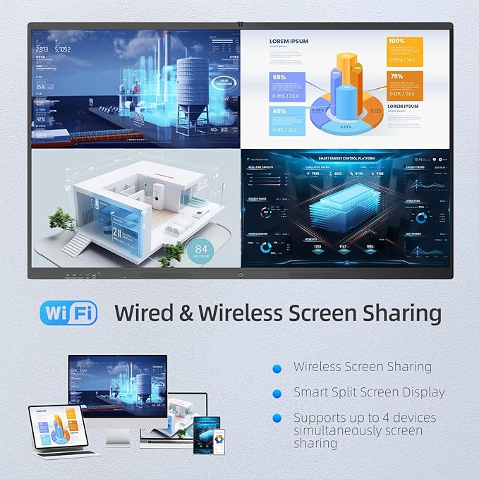 QIXZOCV 75" Smart Board for Business, Large Interactive Whiteboard - Image 5
