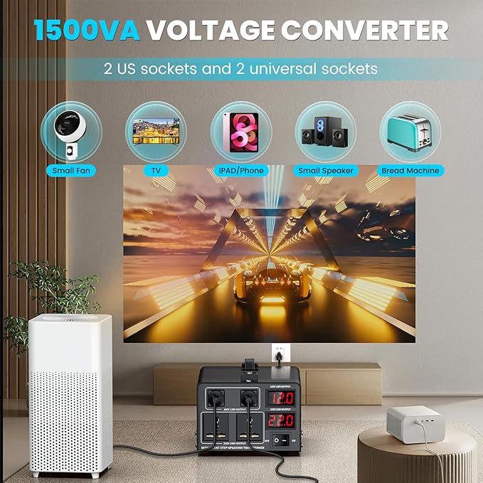1500W Voltage Converter Transformer Step Up/Down Converter 110/120 Volt - Image 6