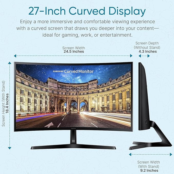 Samsung S36GD 27" Curved Monitor – LCD FHD, Eye Saver & Flicker-Free Tech – - Image 5
