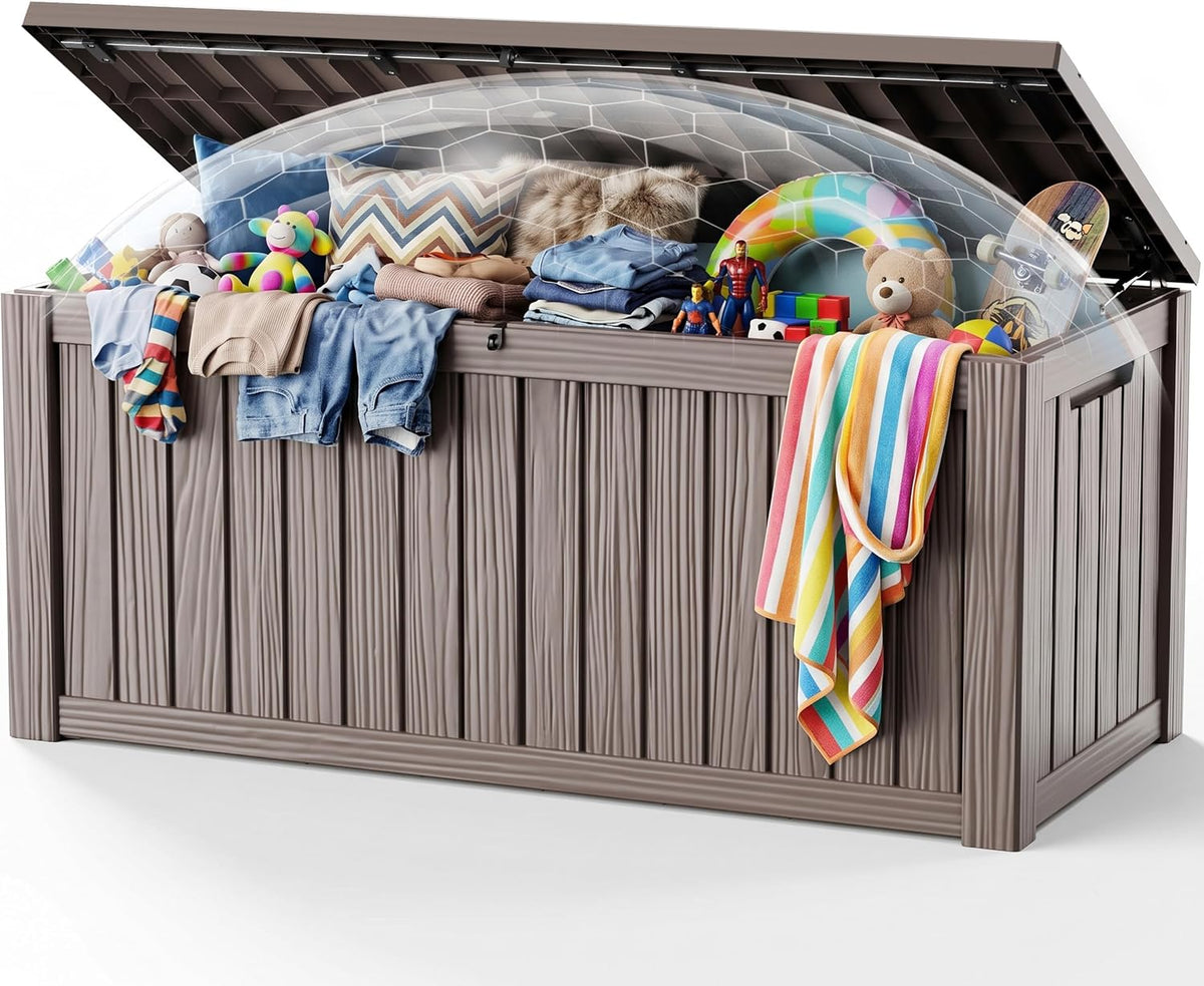 easyup 220 gallon deck box waterproof lockable outside, main product view