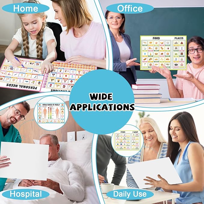 6Pcs Communication Board for Non Verbal Adults Picture Symbol Communication - Image 6