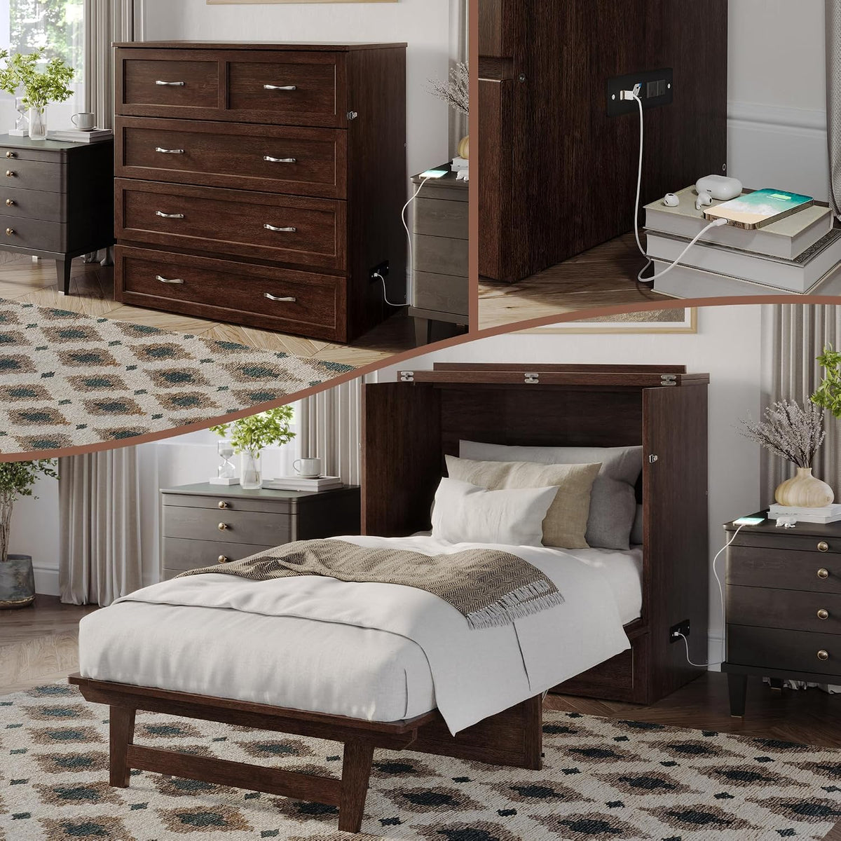 afi, northfield murphy bed chest twin xl with, main product view