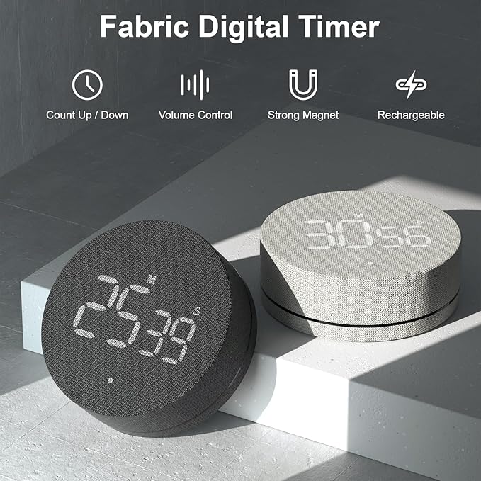 AVINIA Desk Timer for Productivity Magnetic Digital Kitchen Timer Rechargeable - Image 2