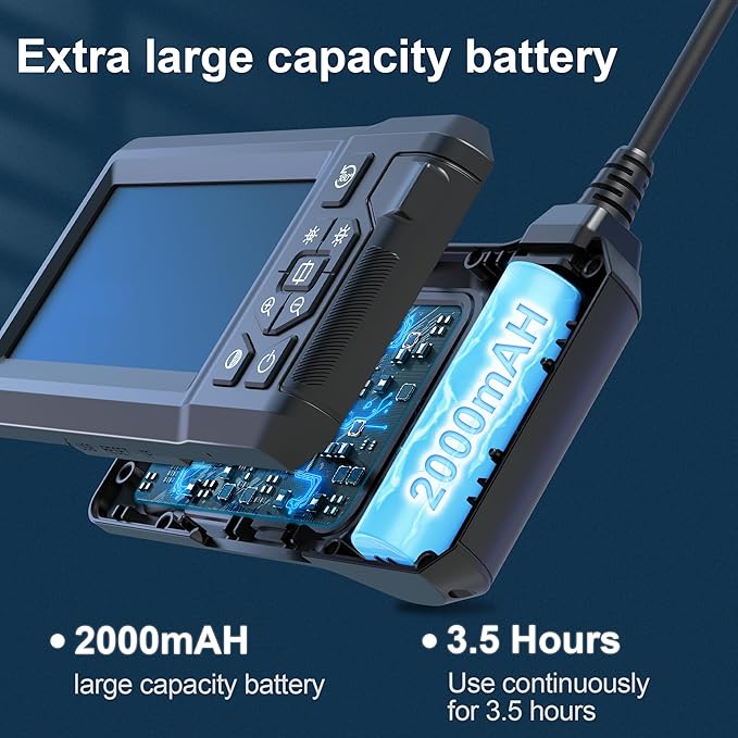 Endoscope Camera with Light, Borescope Camera with 4.3" IPS Screen, 1080P HD - Image 6