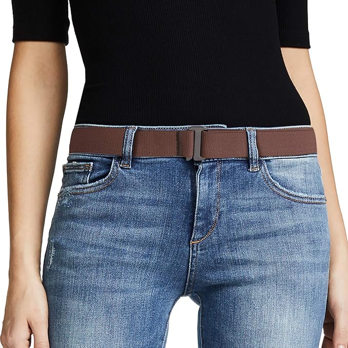 JASGOOD Women No Show Stretch Belt Elastic Web Strap Belt by JASGOOD