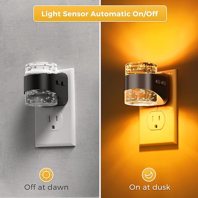 L LOHAS LED Night Light, Bubble Night Lights Plug into Wall, 2 Pack Night Lights - Image 2