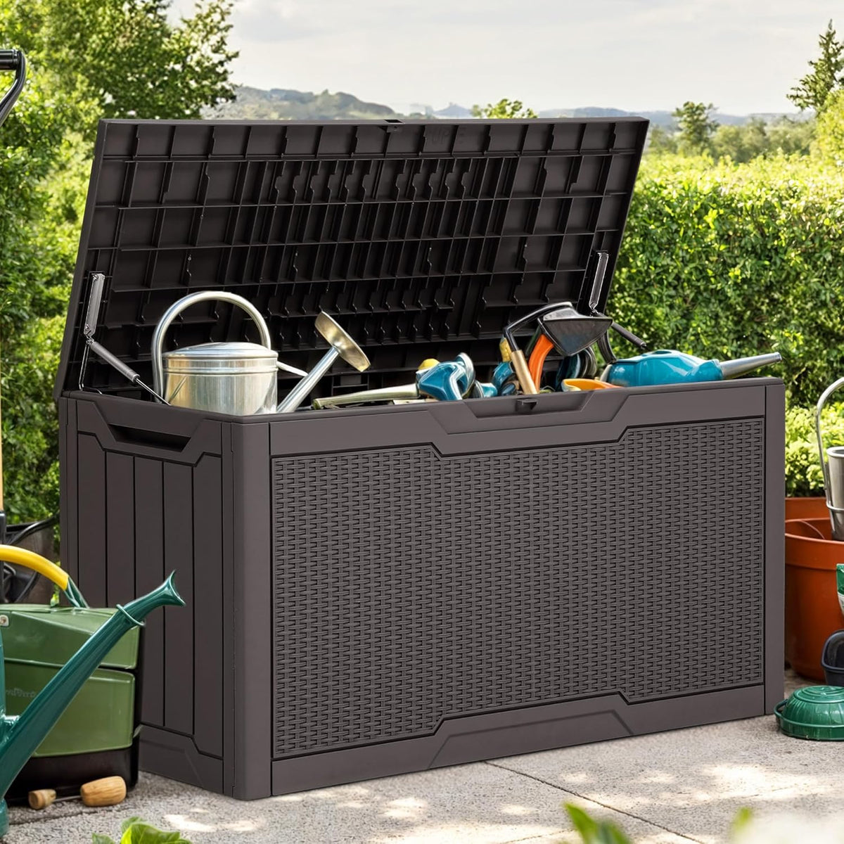 yitahome 80 gallon resin deck box, main product view