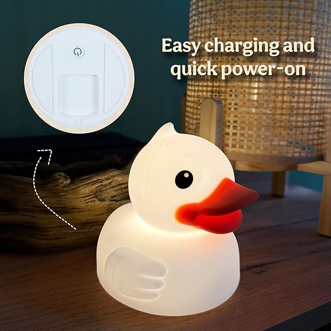 Junlumen Cute Duck Night Light – Soft Silicone Tap Lamp - Image 8