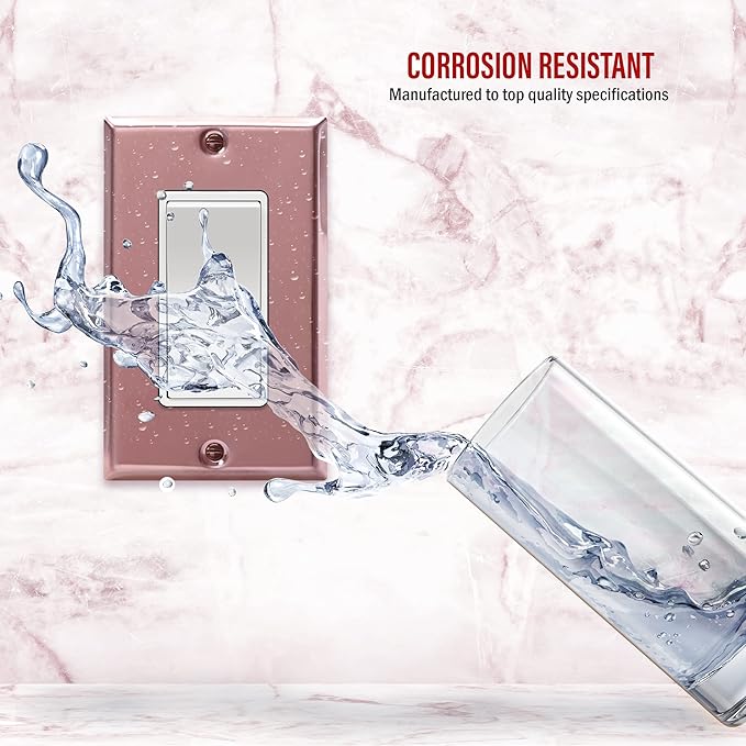 ENERLITES Decorator Switch Metal Wall Plate, Stainless Steel Outlet Cover - Image 3