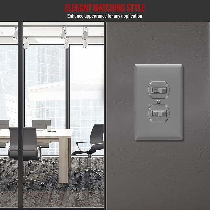 ENERLITES Duplex Receptacle Wall Plate, Electrical Outlet Covers, Gloss Finish - Image 4