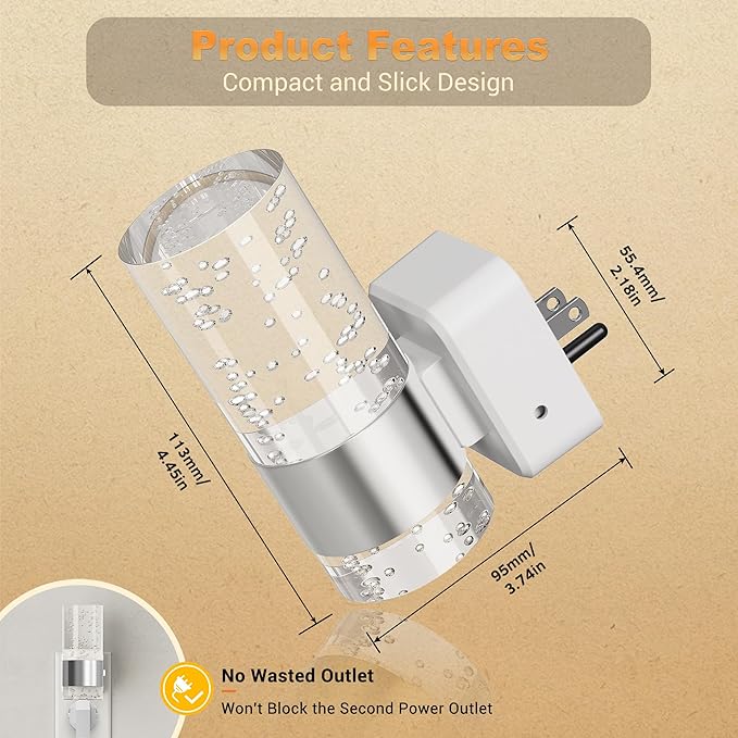 JandCase Night Light, Night Lights Plug into Wall, 2 Pack LED Nightlight - Image 4