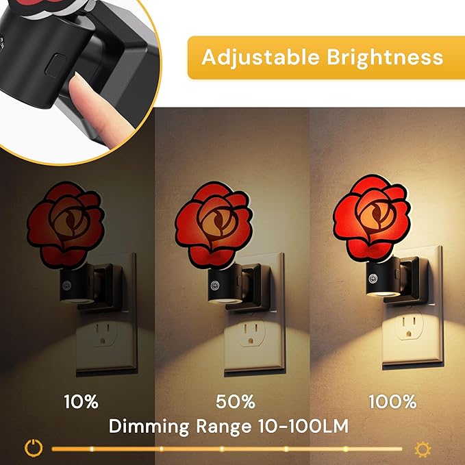L LOHAS LED Night Lights Plug into Wall, Gothic Rose Night Light - Image 3