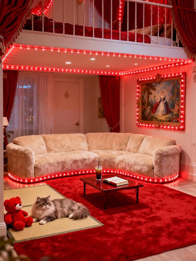 Red Led Lights Strip Valentines Galentines Day Decorations - Image 9