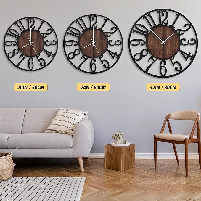 LEIKE Large Wall Clocks with Night Light Battery Operated, Silent Non Ticking - Image 4