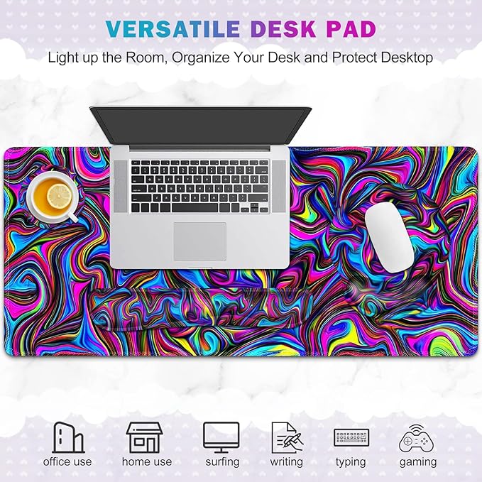Gaming Mouse Pad, Large Desk Mat, Cute Desk Pad Protector, 4in1 XXL Mousepad + - Image 6