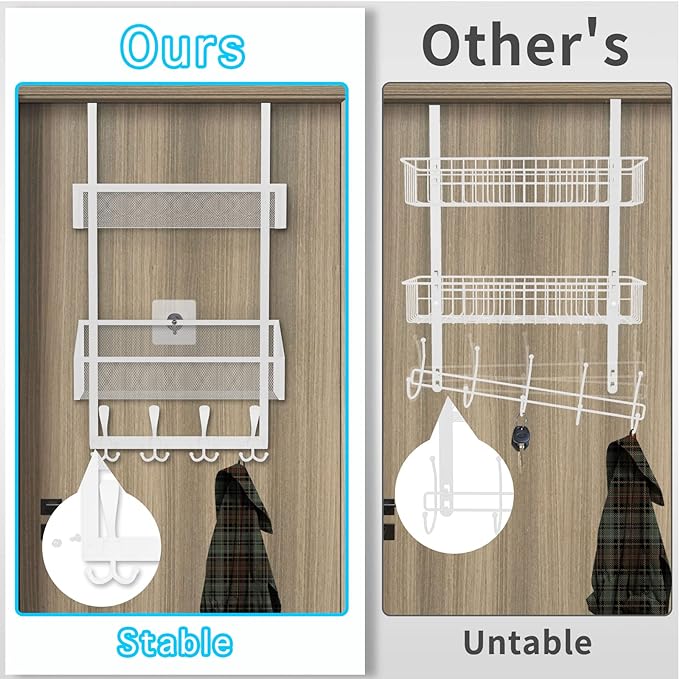 Kaiferty Over The Door Hooks Organizer, Coat Rack Over The Door Storage Hanger - Image 2