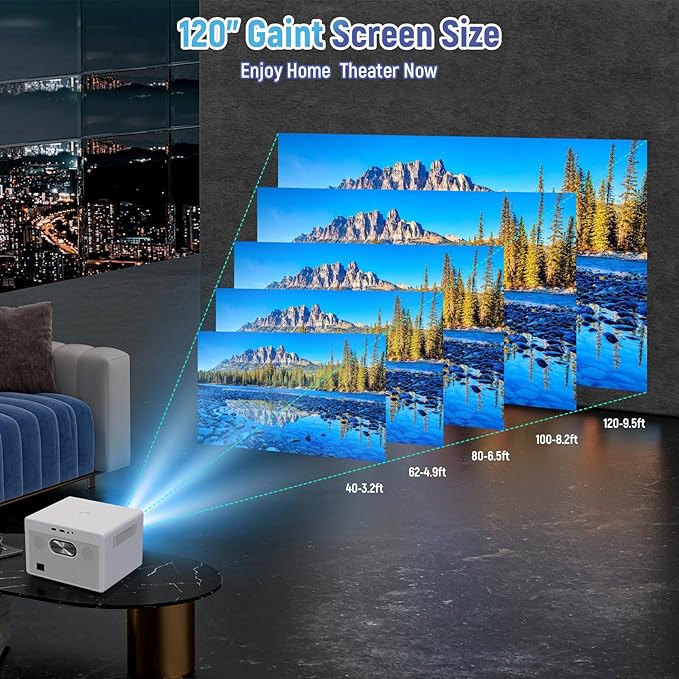Projector with WiFi and Bluetooth｜3 Years Protection｜2000ANSI Native 1080P/4K - Image 3