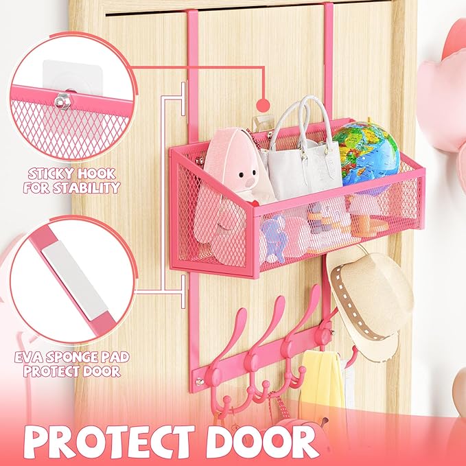 Kaiferty Over The Door Hooks Organizer, Coat Rack Over The Door Storage Hanger - Image 3