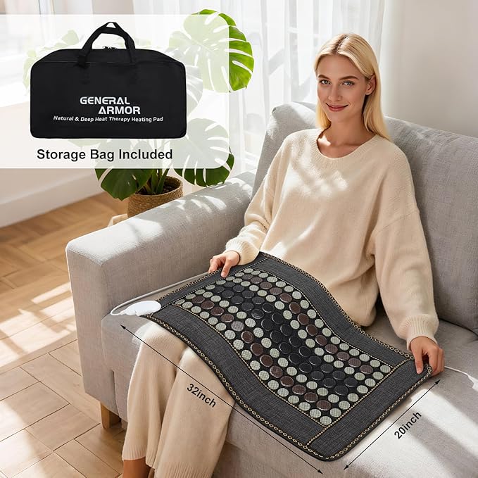 Infrared Heating Pad for Back, Large 76 Jade and 52 Tourmaline Heating Pad for - Image 6